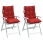 vidaXL Cojines para silla con respaldo bajo 2 uds tela Oxford rojo vidaXL Cojines para silla con respaldo bajo 2 uds tela Oxford rojo