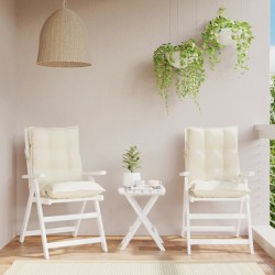 vidaXL Cojines para silla con respaldo bajo 2 uds tela Oxford crema