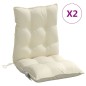 vidaXL Cojines para silla con respaldo bajo 2 uds tela Oxford crema vidaXL Cojines para silla con respaldo bajo 2 uds tela Oxford crema