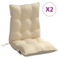 vidaXL Cojines para silla con respaldo bajo 2 uds tela Oxford beige vidaXL Cojines para silla con respaldo bajo 2 uds tela Oxford beige