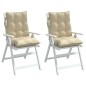 vidaXL Cojines para silla con respaldo bajo 2 uds tela Oxford beige vidaXL Cojines para silla con respaldo bajo 2 uds tela Oxford beige