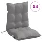 vidaXL Cojines para silla con respaldo bajo 4 uds tela Oxford gris vidaXL Cojines para silla con respaldo bajo 4 uds tela Oxford gris
