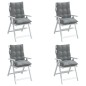 vidaXL Cojines para silla con respaldo bajo 4 uds tela Oxford gris vidaXL Cojines para silla con respaldo bajo 4 uds tela Oxford gris