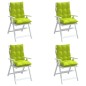 vidaXL Cojines para silla respaldo bajo 4 uds tela Oxford verde brillo