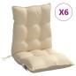 vidaXL Cojines para silla con respaldo bajo 6 uds tela Oxford beige vidaXL Cojines para silla con respaldo bajo 6 uds tela Oxford beige