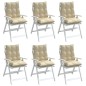vidaXL Cojines para silla con respaldo bajo 6 uds tela Oxford beige vidaXL Cojines para silla con respaldo bajo 6 uds tela Oxford beige
