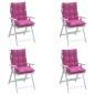 vidaXL Cojines para silla con respaldo bajo 4 uds tela Oxford rosa vidaXL Cojines para silla con respaldo bajo 4 uds tela Oxford rosa