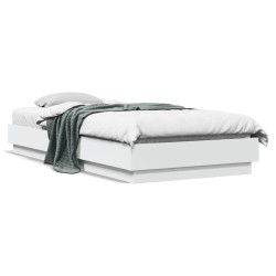 vidaXL Estructura de cama con luces LED blanco 100x200 cm
