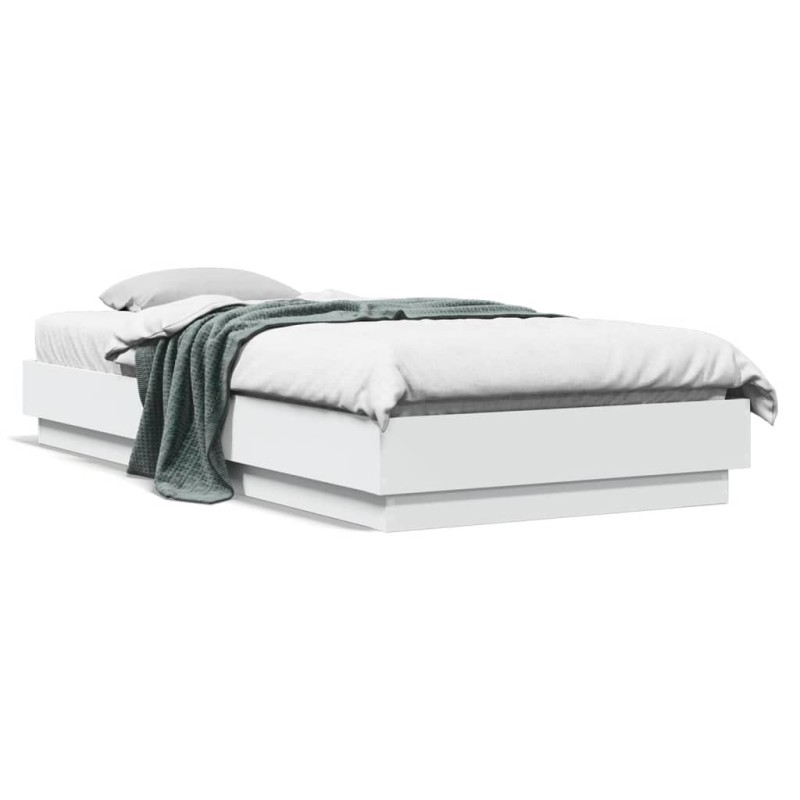 vidaXL Estructura de cama con luces LED blanco 100x200 cm