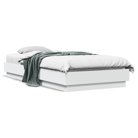 vidaXL Estructura de cama con luces LED blanco 100x200 cm