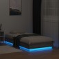 vidaXL Estructura de cama con luces LED gris Sonoma 90x190 cm