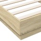 vidaXL Estructura de cama con luces LED roble Sonoma 100x200 cm vidaXL Estructura de cama con luces LED roble Sonoma 100x200 cm