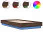 vidaXL Estructura de cama con luces LED marrón roble 75x190 cm vidaXL Estructura de cama con luces LED marrón roble 75x190 cm