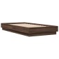 vidaXL Estructura de cama con luces LED marrón roble 75x190 cm vidaXL Estructura de cama con luces LED marrón roble 75x190 cm