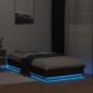 vidaXL Estructura de cama con luces LED marrón roble 75x190 cm vidaXL Estructura de cama con luces LED marrón roble 75x190 cm