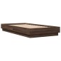 vidaXL Estructura de cama con luces LED marrón roble 75x190 cm vidaXL Estructura de cama con luces LED marrón roble 75x190 cm