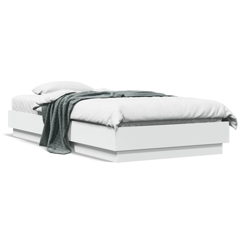 vidaXL Estructura de cama con luces LED blanco 75x190 cm
