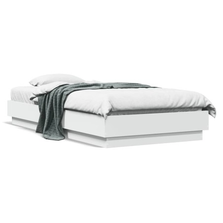 vidaXL Estructura de cama con luces LED blanco 75x190 cm