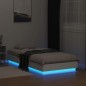 vidaXL Estructura de cama con luces LED blanco 75x190 cm