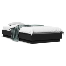 vidaXL Estructura de cama con luces LED negro 90x200 cm