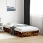 vidaXL Estructura de cama con luces LED roble ahumado 75x190 cm vidaXL Estructura de cama con luces LED roble ahumado 75x190 cm