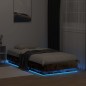 vidaXL Estructura de cama con luces LED roble ahumado 75x190 cm vidaXL Estructura de cama con luces LED roble ahumado 75x190 cm