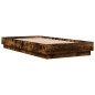 vidaXL Estructura de cama con luces LED roble ahumado 75x190 cm vidaXL Estructura de cama con luces LED roble ahumado 75x190 cm