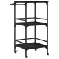 vidaXL Carrito de cocina madera de ingeniería negro 60,5x50x105 cm vidaXL Carrito de cocina madera de ingeniería negro 60,5x50x105 cm