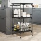 vidaXL Carrito de cocina madera de ingeniería negro 60,5x50x105 cm vidaXL Carrito de cocina madera de ingeniería negro 60,5x50x105 cm