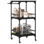 vidaXL Carrito de cocina madera de ingeniería negro 60,5x50x105 cm vidaXL Carrito de cocina madera de ingeniería negro 60,5x50x105 cm