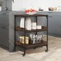 vidaXL Carrito de cocina madera ingeniería marrón roble 60x41x80,5 cm vidaXL Carrito de cocina madera ingeniería marrón roble 60x41x80,5 cm