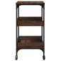 vidaXL Carrito de cocina madera ingeniería marrón roble 60x41x80,5 cm vidaXL Carrito de cocina madera ingeniería marrón roble 60x41x80,5 cm