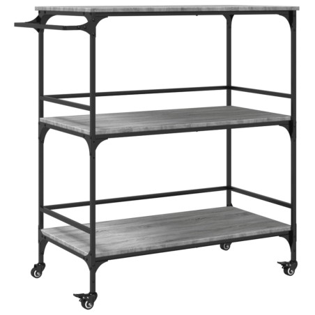vidaXL Carrito de cocina madera ingeniería gris Sonoma 100,5x50x105 cm