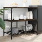 vidaXL Carrito de cocina madera ingeniería roble ahumado 100x50x95 cm