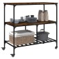 vidaXL Carrito de cocina madera ingeniería roble ahumado 100x50x95 cm