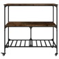 vidaXL Carrito de cocina madera ingeniería roble ahumado 100x50x95 cm