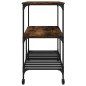 vidaXL Carrito de cocina madera ingeniería roble ahumado 100x50x95 cm