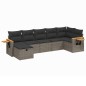 vidaXL Set de sofás de jardín 7 piezas con cojines ratán PE gris vidaXL Set de sofás de jardín 7 piezas con cojines ratán PE gris