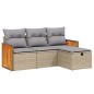 vidaXL Juego de sofás jardín con cojines beige mezcla 4 pzas ratán PE vidaXL Juego de sofás jardín con cojines beige mezcla 4 pzas ratán PE