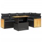 vidaXL Set de sofás de jardín 6 piezas y cojines ratán sintético negro vidaXL Set de sofás de jardín 6 piezas y cojines ratán sintético negro