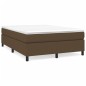 vidaXL Cama box spring con colchón tela marrón oscuro 140x200 cm