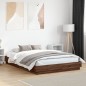 vidaXL Estructura de cama con luces LED roble marrón 160x200 cm vidaXL Estructura de cama con luces LED roble marrón 160x200 cm