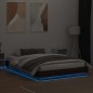 vidaXL Estructura de cama con luces LED roble marrón 160x200 cm vidaXL Estructura de cama con luces LED roble marrón 160x200 cm