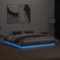 vidaXL Estructura de cama con luces LED gris Sonoma 200x200 cm vidaXL Estructura de cama con luces LED gris Sonoma 200x200 cm