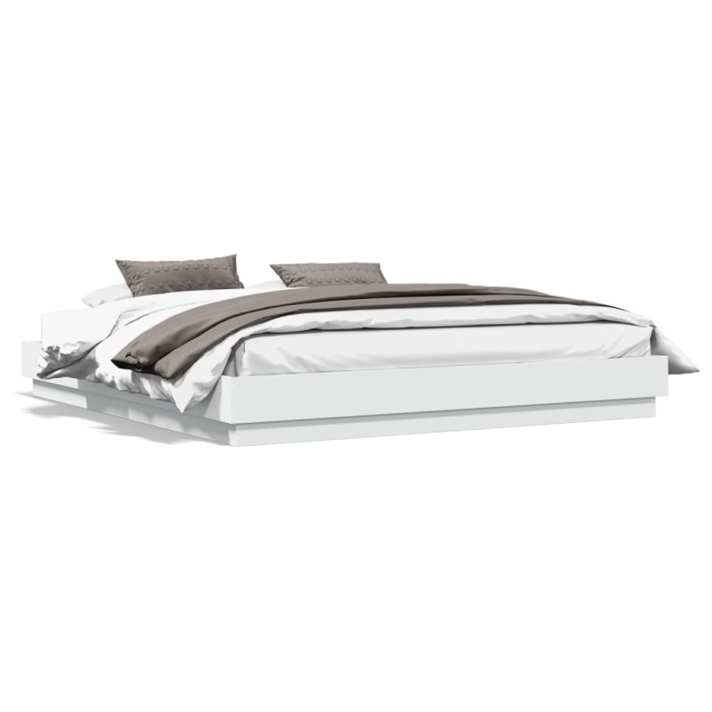 vidaXL Estructura de cama con luces LED blanco 180x200 cm vidaXL Estructura de cama con luces LED blanco 180x200 cm