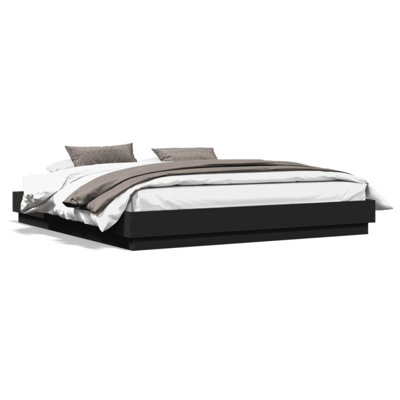 vidaXL Estructura de cama con luces LED negro 200x200 cm vidaXL Estructura de cama con luces LED negro 200x200 cm