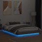 vidaXL Estructura de cama con luces LED gris Sonoma 150x200 cm vidaXL Estructura de cama con luces LED gris Sonoma 150x200 cm
