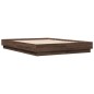 vidaXL Estructura de cama con luces LED roble marrón 135x190 cm vidaXL Estructura de cama con luces LED roble marrón 135x190 cm