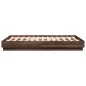 vidaXL Estructura de cama con luces LED roble marrón 135x190 cm vidaXL Estructura de cama con luces LED roble marrón 135x190 cm