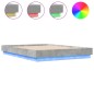 vidaXL Estructura de cama con luces LED gris hormigón 120x200 cm